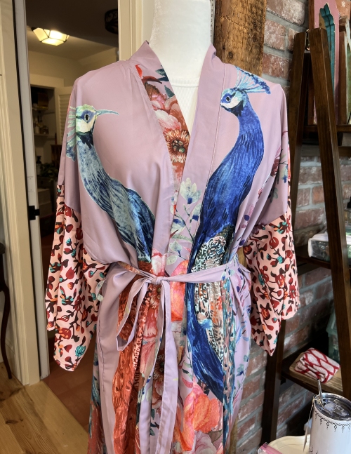 Peacock Printed Bath Robe