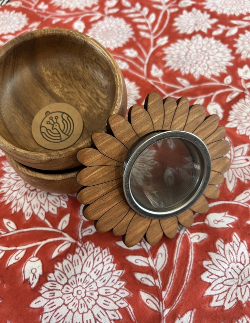 Wooden Tea Nest and Cups